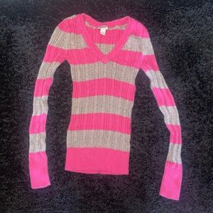 Arizona Size S Striped Cable Knit Sweater